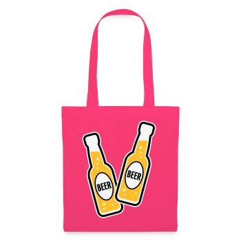 2 Grillage des bouteilles de bière (Beery / POS 3C) - Sac en tissu - rose azalée - Devant