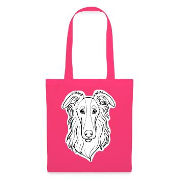 Barsoi-Windhund (Nah/Porträt) - Stoffbeutel - Azalea - Vorne