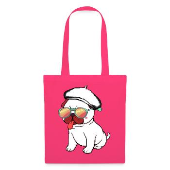 Dummer Zungen-Mops - Stoffbeutel - Azalea - Vorne