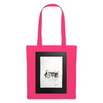 La mode, les gens abstraits. Aquarelle à l’encre - Sac en tissu - rose azalée - Devant