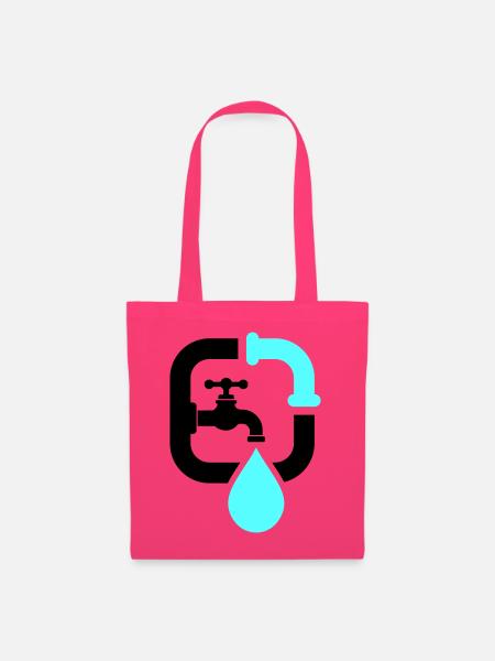 Klempner Wasserhahn Rohr Logo - Stoffbeutel - Azalea