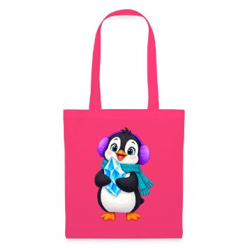 Kuschelpinguin mit Eiskristall - Stoffbeutel - Azalea - Vorne