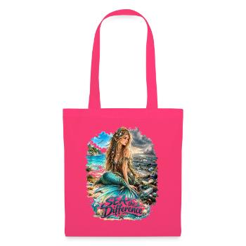 Meerjungfrau am Strand – Sea the Difference - Stoffbeutel - Azalea - Vorne
