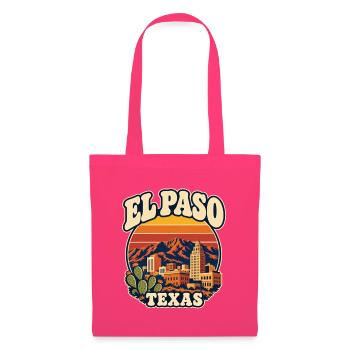 Texas El Paso Retro Skyline Sonnenuntergang - Stoffbeutel - Azalea - Vorne