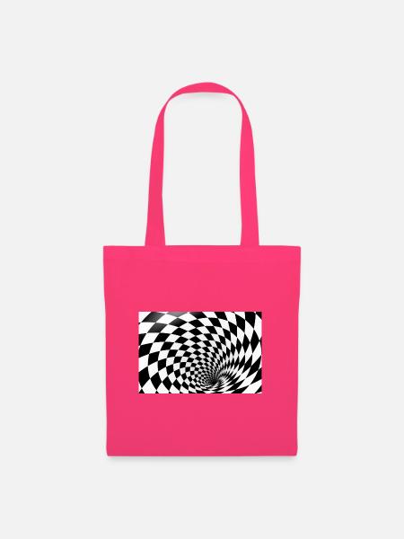 Hypnotische Schachbrettspirale - Stoffbeutel - Azalea