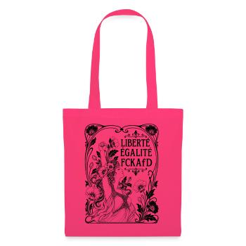 Liberté Égalité FCKAfD Art Nouveau Stil Protest - Stoffbeutel - Azalea - Vorne