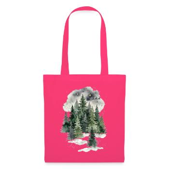Nachtwald Winterwald Aquarell - Stoffbeutel - Azalea - Vorne