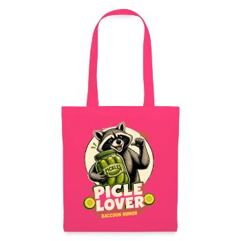 Waschbär Pickle-Lover Cartoon - Stoffbeutel - Azalea - Vorne
