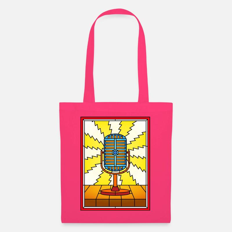 Retro Microphone Lightning Burst - Tote Bag - azalea