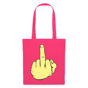 Illustration au doigt puant - Sac en tissu - rose azalée - Devant