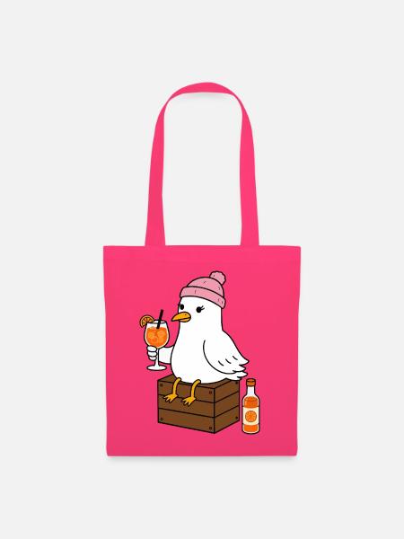 Möwe mit Cocktail im Strandlook - Stoffbeutel - Azalea
