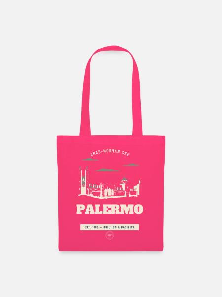 Palermoer Kathedrale Retro-Reiseemblem - Stoffbeutel - Azalea