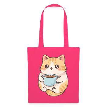 Katze mit Kaffee  - Stoffbeutel - Azalea - Vorne