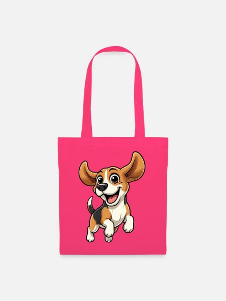 Fröhlicher Beagle Sprung - Stoffbeutel - Azalea