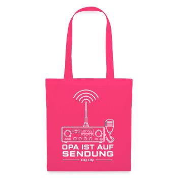 Opa ist auf Sendung Funker Radio T-Shirt - Stoffbeutel - Azalea - Vorne