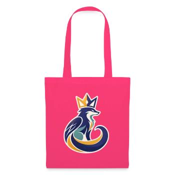 König Fuchs Logo Krone Maskottchen Wappen - Stoffbeutel - Azalea - Vorne