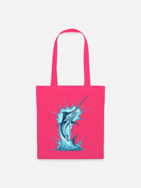 Blauer Marlin Sprung Kunstmotiv - Stoffbeutel - Azalea