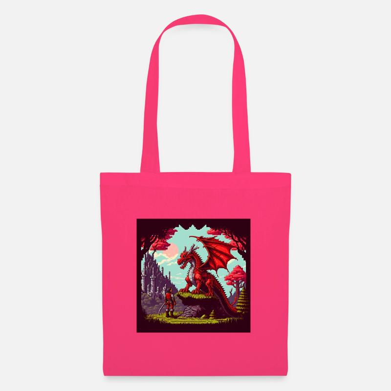 8bit Pixel Drache - Stoffbeutel - Azalea