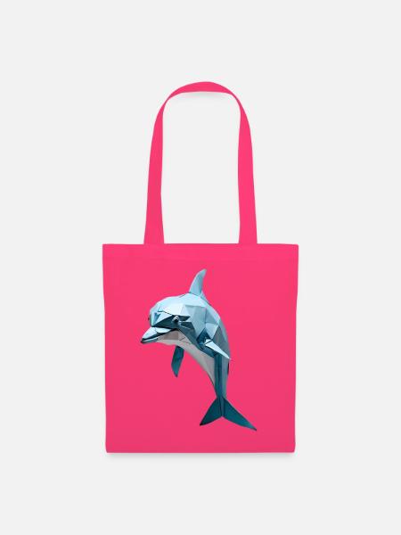 Blauer Low-Poly Delfin - Stoffbeutel - Azalea