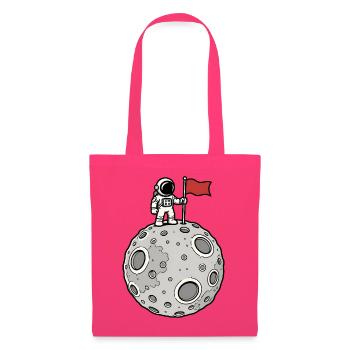 Mond Landung Astronaut Flagge Weltraum Vektor Shir - Stoffbeutel - Azalea - Vorne