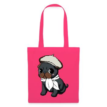 Black Pug Beret - Stoffbeutel - Azalea - Vorne