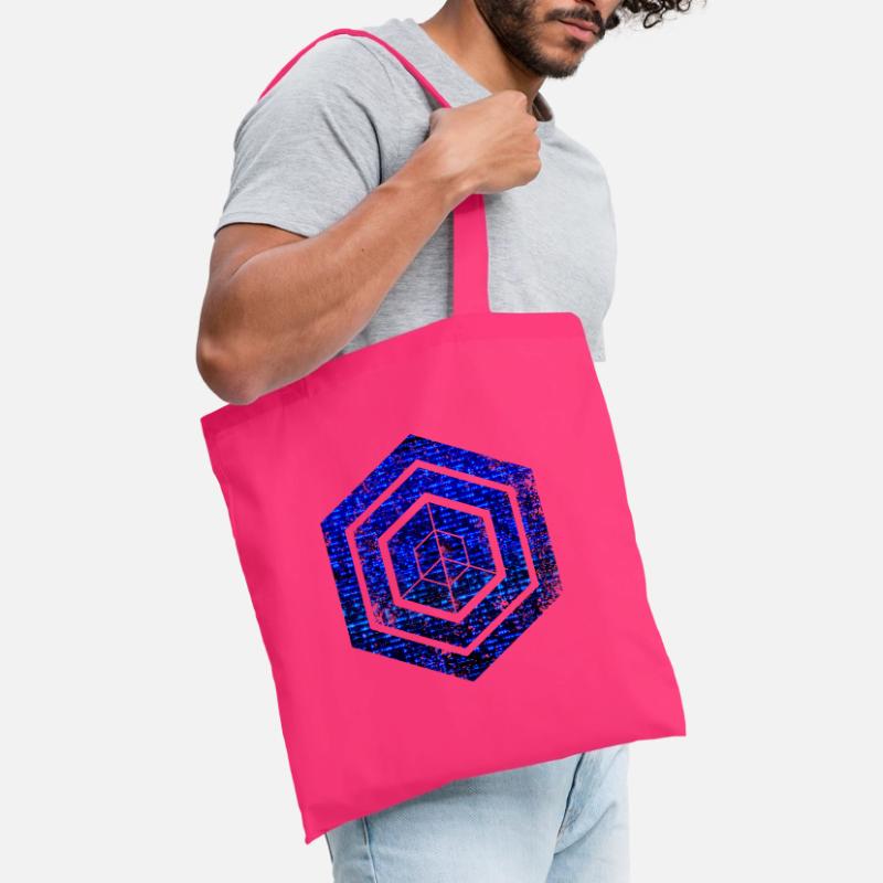 hexagon programming programmer coding geometric Tote Bag