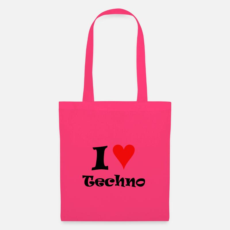 I love Techno - Stoffbeutel - Azalea