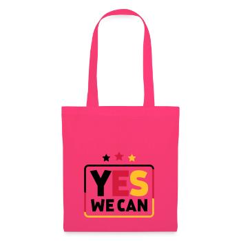 Yes we can Noir Rouge Or Allemagne fans de football - Sac en tissu - rose azalée - Devant