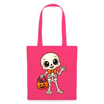 Niedliches Halloween-Skelett und Kürbis - Stoffbeutel - Azalea - Vorne
