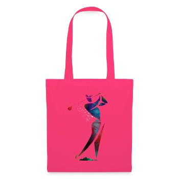 Farbenfroher Golfer in Bewegung - Stoffbeutel - Azalea - Vorne