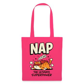 Schlafende Superhelden-Katze – Nap Superpower - Stoffbeutel - Azalea - Vorne