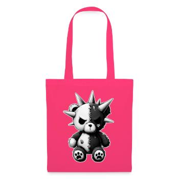 Punk peluche Broken Skull - Sac en tissu - rose azalée - Devant