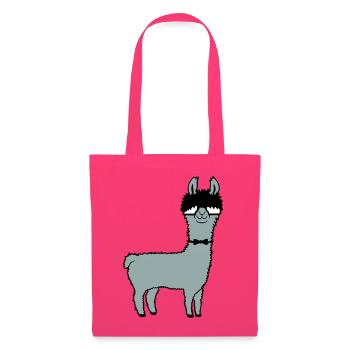 Llama Nerd Geek Hornglasses Bow Tie Funny Alpaca Cute - Tote Bag - azalea - Front