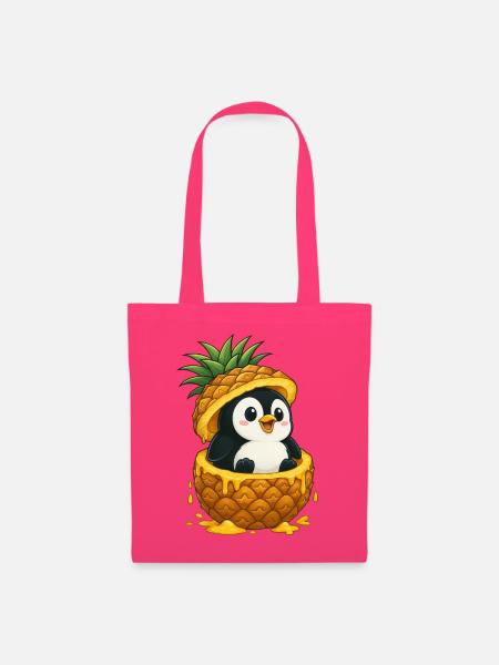 Süßer Pinguin Cartoon Ananas Frucht Skurril - Stoffbeutel - Azalea