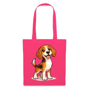 Beagle Dog : design mignon et amusant - Sac en tissu - rose azalée - Devant