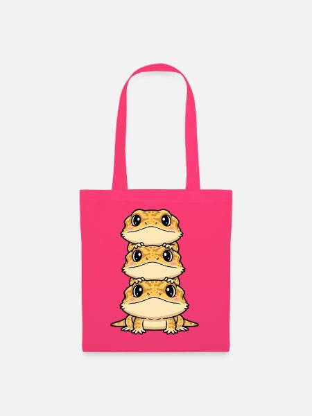 Gestapeltes Gecko-Trio Kawaii-Druck - Stoffbeutel - Azalea