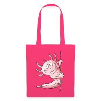Lustiger Axolotl um die Ecke | Amphibie Geschenk - Stoffbeutel - Azalea - Vorne