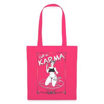 Fettes Karma: Waage und Pentagramm - Stoffbeutel - Azalea - Vorne