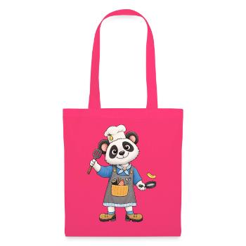 Lustiger Panda Koch mit Kochmütze - Stoffbeutel - Azalea - Vorne