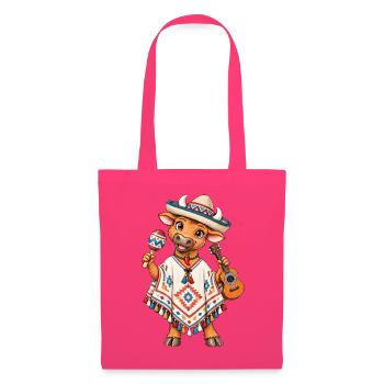 Mexiko Stier mit Poncho - Stoffbeutel - Azalea - Vorne