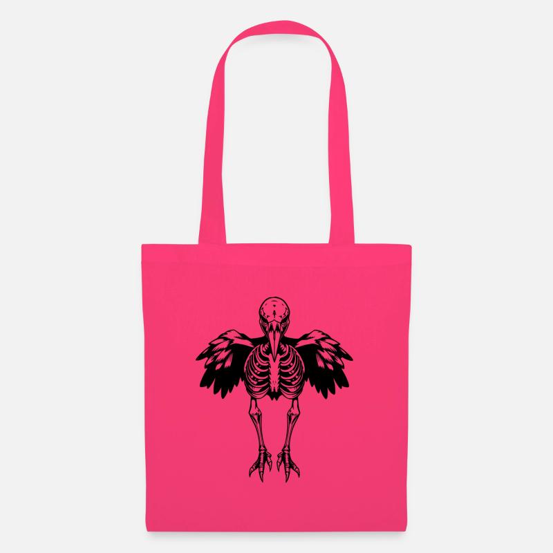 Gothic Vogelskelett – Schwarzes Kunstdesign - Stoffbeutel - Azalea