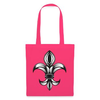 iris stylisé - Fleur-de-Lys - Sac en tissu - rose azalée - Devant