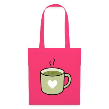 Kawaii Matcha Tea Heart Mug - Tote Bag - azalea - Front