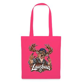 Lausbua Bayerischer Hirsch Tracht Alpen Humor - Stoffbeutel - Azalea - Vorne