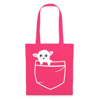 Schaf am Brusttasche - Stoffbeutel - Azalea - Vorne