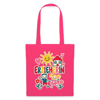 Erzieherin Kinderzeichnung - Stoffbeutel - Azalea - Vorne