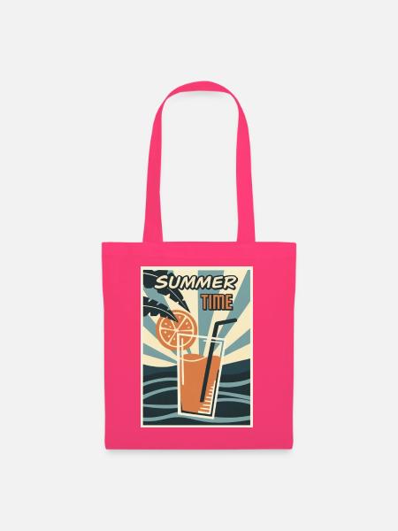 Sommerzeit Orange Drink Retro - Stoffbeutel - Azalea