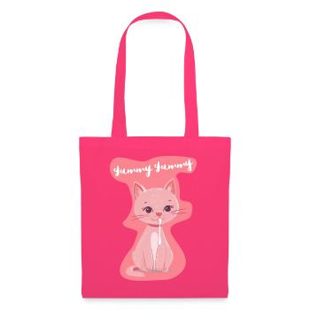 Süßes 'Yummy' Katzenbaby-Shirt in Rosa - Stoffbeutel - Azalea - Vorne