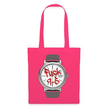 Fuck 9 to 5 Uhr Statement Arbeit nervt - Stoffbeutel - Azalea - Vorne