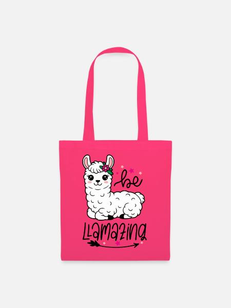 Be Amazing Alpaca Blumenkrone - Stoffbeutel - Azalea
